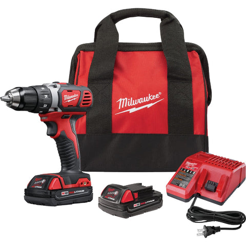 Milwaukee M18 18 V. Compact Cordless Drill Kit; Mfg #2606-22CT