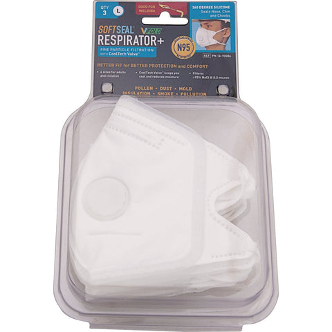 Soft Seal 3D V-Fold Silicone Seal Comfort Mask Respirator with Valve; Mfg #16-90086