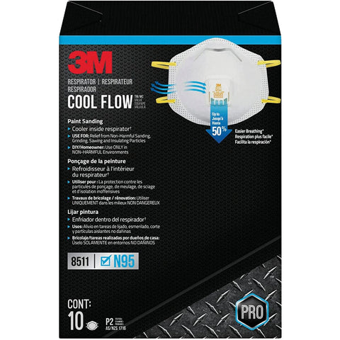 3M Woodworking, Sanding and Fiberglass Valved Respirator; Mfg #8511P10-DC-PS