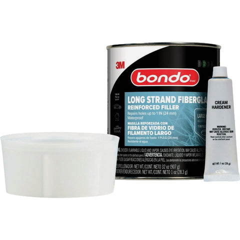 Bondo 32 Oz. Long Strand Fiberglass Reinforced Filler; Mfg #LS-QT-ES