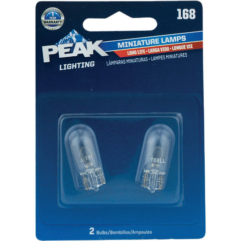 PEAK Mini Automotive Bulb; Mfg #168LL-BPP