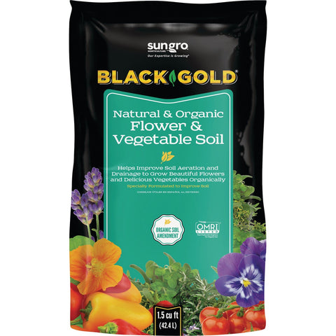 Black Gold Natural & Organic Flower & Vegetable Potting Soil; Mfg #1423003.CFL001.5P