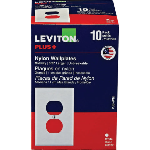 Leviton Mid-Way Unbreakable Outlet Wall Plate; Mfg #00PJ8-0WM