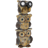 Alpine 3-Owl Lawn Statue with LED Binoculars; Mfg #QWR1064SLR