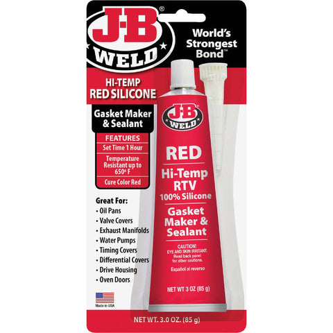 J-B Weld Red Hi-Temp RTV Silicone Gasket & Sealant; Mfg #31314