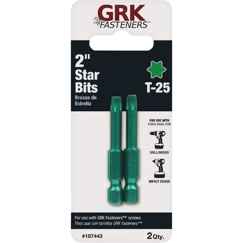 GRK Fasteners Star Drive Impact Screwdriver Bit; Mfg #187443
