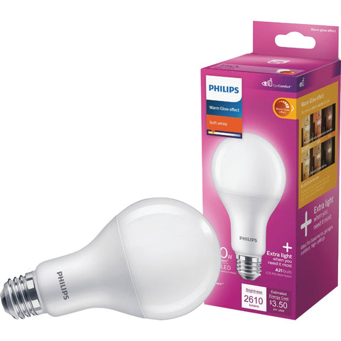 Philips Warm Glow A21 LED Light Bulb; Mfg #571497