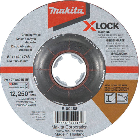 Makita X-Lock Metal/Stainless Grinding Cut-Off Wheel; Mfg #E-00468