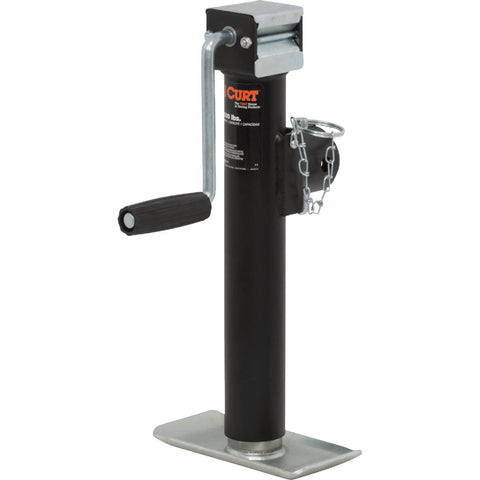 CURT 2000 Lb. Sidewind Pipe-Mount Swivel Trailer Jack, 10 In. Travel; Mfg #28321