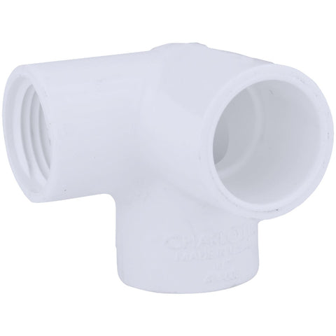 Charlotte Pipe Schedule 40 PVC Elbow with Side Inlet (Slip x Slip x Female); Mfg #PVC 02520  0600HA