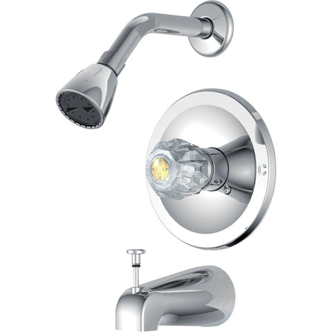 Home Impressions Single Acrylic Handle Tub And Shower Faucet; Mfg #F1010500CP-JPA9