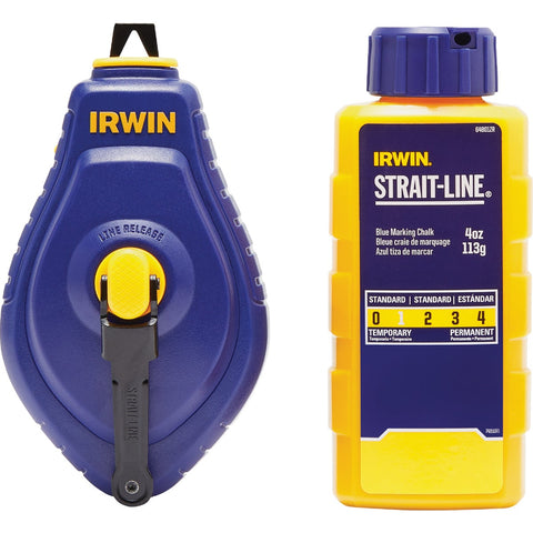 Irwin STRAIT-LINE Speed-Line Chalk Line Reel and Chalk; Mfg #IWHT48442BC