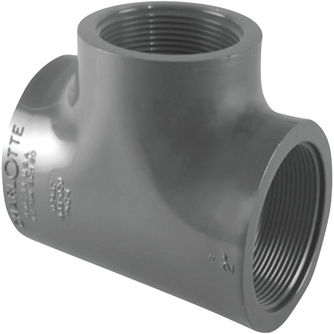Charlotte Pipe PVC Schedule 80 Tee (FIP X FIP X FIP); Mfg #PVC 08402  1000HA