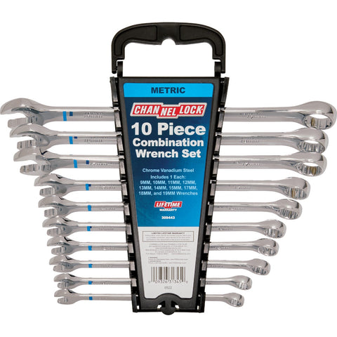 Channellock 10-Piece Metric Combination Wrench Set; Mfg #309443