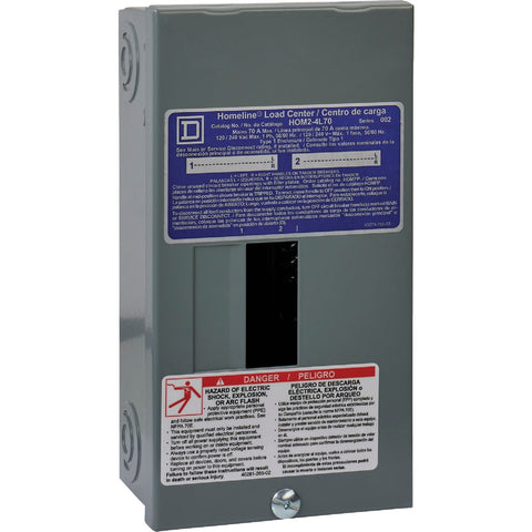 Square D Homeline Indoor Main Lug Load Center; Mfg #HOM24L70SCP