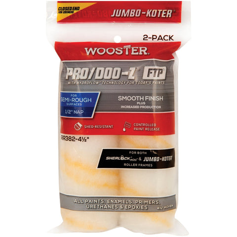 Wooster Jumbo-Koter Pro/Doo-Z FTP Woven Fabric Roller Cover; Mfg #RR382-4 1/2