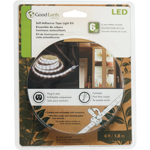 Good Earth Lighting Plug-In LED Under Cabinet Tape Light; Mfg #AC1067-WHG-06LF0-G