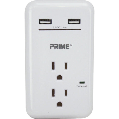 Prime Wire & Cable 2-Outlet USB Charger; Mfg #PBUSB342S