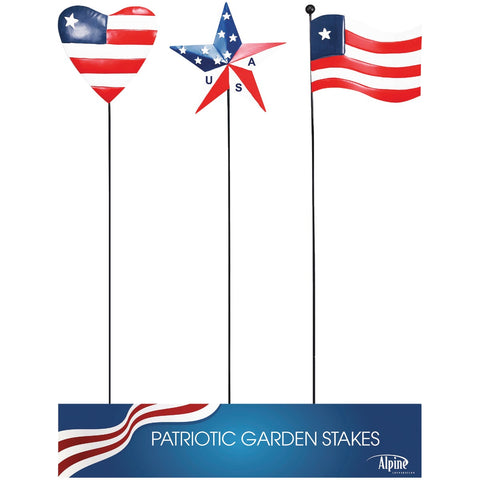 Alpine Patriotic Flag Garden Stake; Mfg #QEL516A