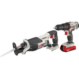 Porter Cable 20V Max Li-Ion Drill & Reciprocating Saw Cordless Tool Combo Kit; Mfg #PCCK603L2
