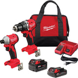 Milwaukee M18 2-Tool Brushless Cordless Compact Drill/Driver & Compact Impact Driver Combo; Mfg #3693-22CX