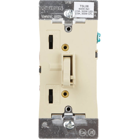 Leviton Universal Toggle Slide Dimmer Switch; Mfg #R11-TSL06-1KI