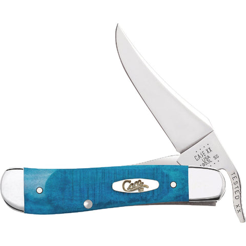 Case Sawcut Jig Caribbean Blue Bone RussLock Pocket Knife; Mfg #25589