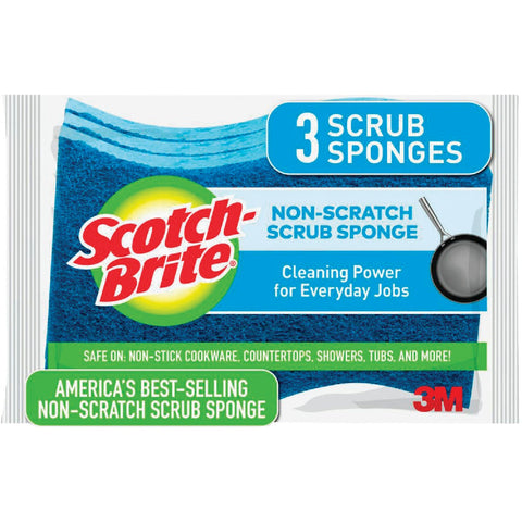 Scotch-Brite Non-Scratch Scrub Sponge; Mfg #MP-3-8-D