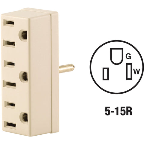 Leviton 3-Prong Multi-Outlet Tap; Mfg #009-00697-00I