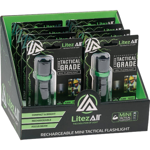 LitezAll Mini LED Rechargeable Flashlight; Mfg #24716