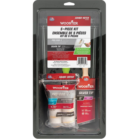 Wooster Pro/Doo-Z FTP Mini Jumbo-Koter & Silver Tip 5-Piece Trim Roller Kit; Mfg #RR396-4 1/2