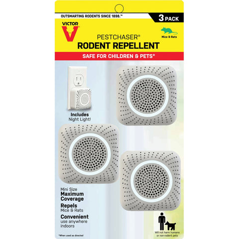 Victor Mini PestChaser Electronic Pest Repellent With Night Light; Mfg #M753K