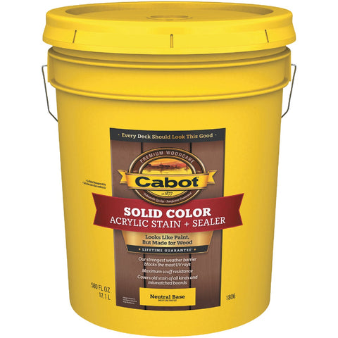 Cabot Solid Color Acrylic Stain + Sealer; Mfg #140.0001806.008