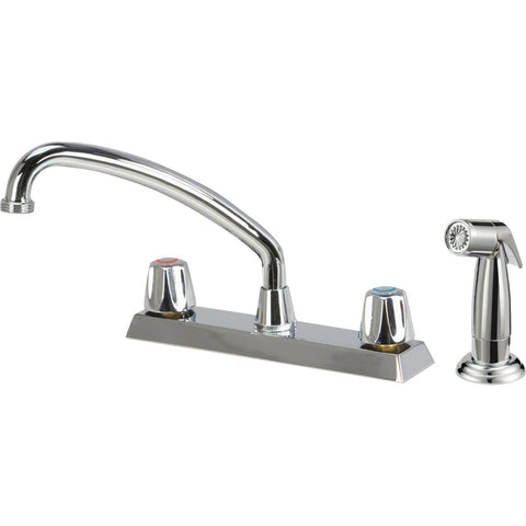 Home Impressions Double Metal Chrome Handle Kitchen Faucet With Sprayer; Mfg #F82K1600CP-JPA3