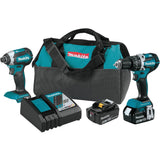 Makita 18V LXT Li-Ion Brushless Hammer Drill & Impact Cordless Tool Combo Kit; Mfg #XT269M
