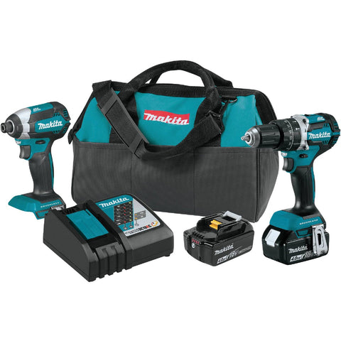 Makita 18V LXT Li-Ion Brushless Hammer Drill & Impact Cordless Tool Combo Kit; Mfg #XT269M