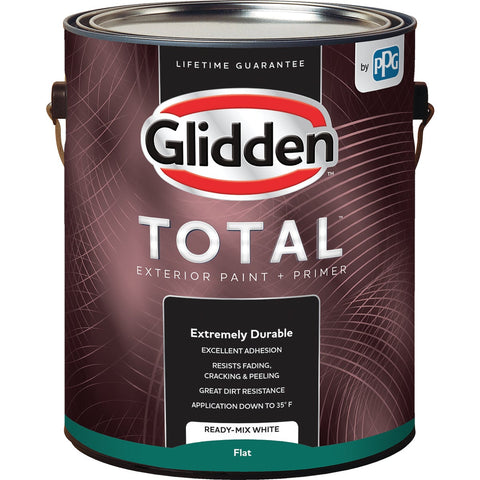 Glidden Total Exterior 100% Acrylic Latex Paint + Primer; Mfg #GLTEX10WH/01