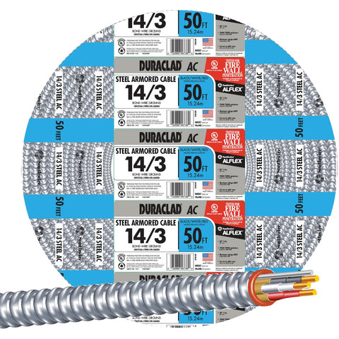 Southwire 14/3 Steel Armored Cable Electrical Wire; Mfg #55278522