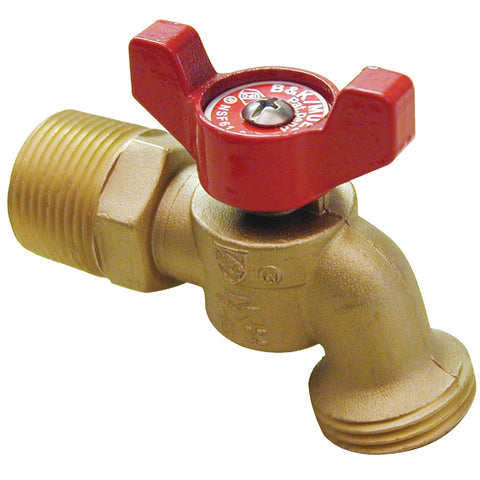 B&K ProLine Quartermaster Series 1/2 In. MIP x 3/4 In. Male Hose Thread Brass Hose Bibb; Mfg #103-054HN