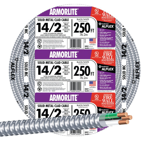 Southwire 14/2 Aluminum Armored Cable Electrical Wire; Mfg #68579201