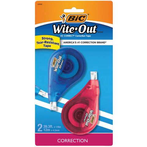 BIC Wite-Out EZ Correct White Correction Tape; Mfg #WOTAPP21-WHI