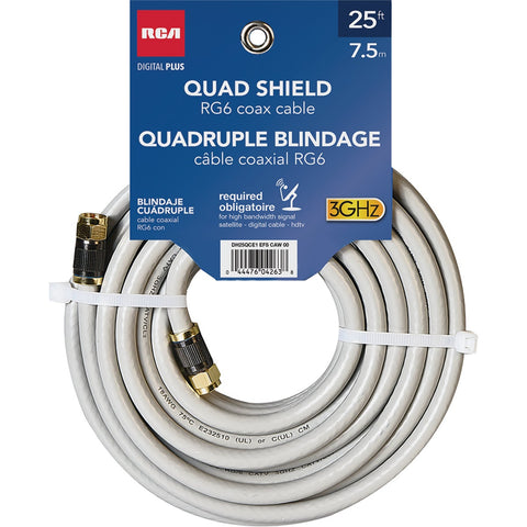 RCA Quad Shield Coaxial Cable; Mfg #DH25QCE1