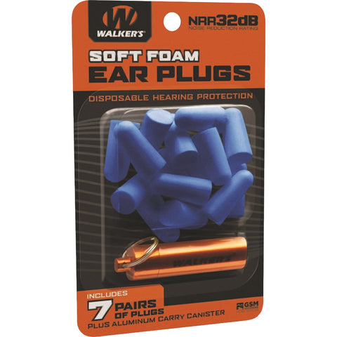 Walker's Soft Foam Ear Plugs; Mfg #GWP-PLGCAN-YL