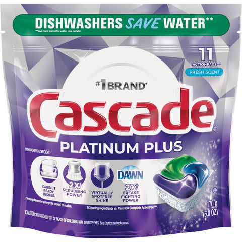 Cascade Platinum Plus Action Pacs Dishwasher Detergent; Mfg #3077206481