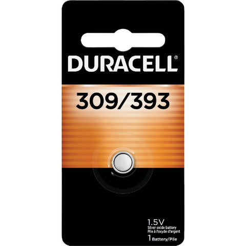 Duracell 309/393 Silver Oxide Button Cell Battery; Mfg #40287