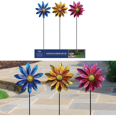 Alpine Floral Wind Spinner Garden Stake; Mfg #LJJ1144A