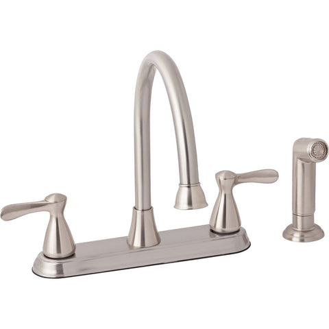 Home Impressions Double Handle Traditional Style Kitchen Faucet With Matching Side Spray; Mfg #F8FA0061NP-JPA9