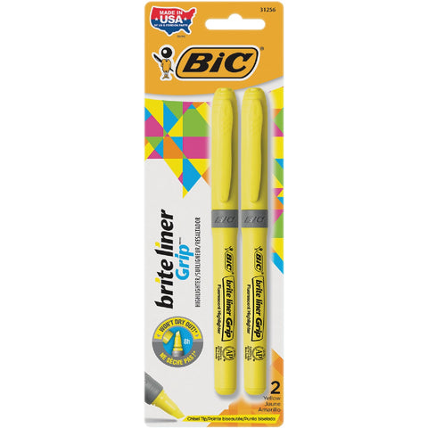 Bic Brite Liner Grip Highlighter; Mfg #GBLP21