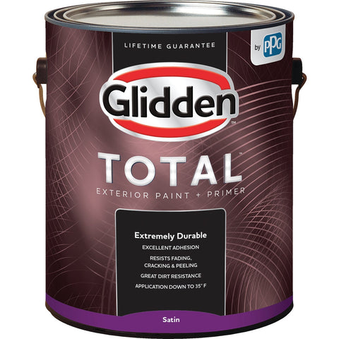 Glidden Total Exterior 100% Acrylic Latex Paint + Primer; Mfg #GLTEX40WB/01