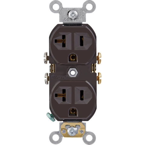 Leviton 20A Commercial Duplex Outlet; Mfg #R50-CBR20-000